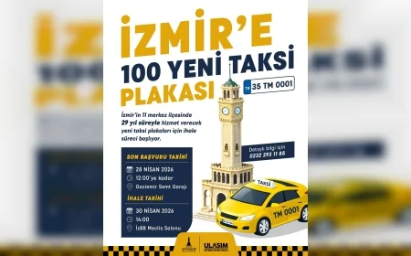İzmir Büyükşehir Belediyesi kent merkezinde 11 ilçeye 100 yeni taksi plakası için ihaleye çıkıyor