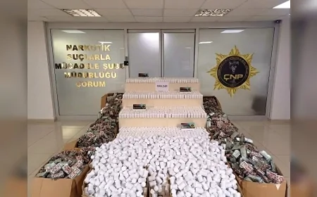 Çorum Osmancık’ta TIR’da 550 binin üzerinde sentetik ecza ele geçirildi