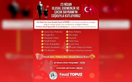 MİLAS BELEDİYE BAŞKANI FEVZİ TOPUZ: “23 NİSAN’DA ÇOCUKLARIMIZ İÇİN DOLU DOLU BİR ŞENLİK HAZIRLADIK”