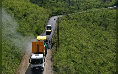 ALTINORDU’DA 1,5 KİLOMETRELİK GRUP YOLU SICAK ASFALTLA YENİLENİYOR