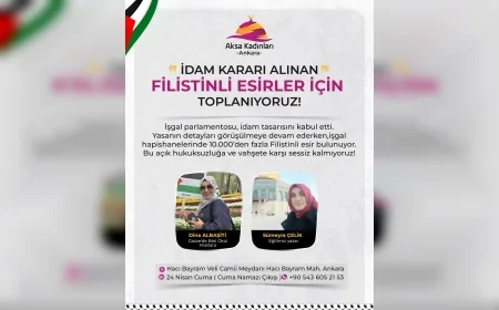 AKSA KADINLARI ANKARA FİLİSTİNLİ ESİRLER İÇİN HACI BAYRAM MEYDANI’NDA TOPLANMA ÇAĞRISI YAPTI