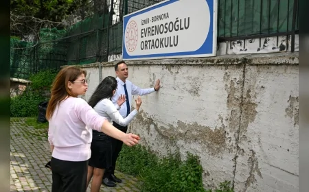 Bornova Belediye Başkanı Ömer Eşki Evrenosoğlu Ortaokulunu Ziyaret Etti “Çocuklarımızın Güvenliği En Büyük Sorumluluğumuz”