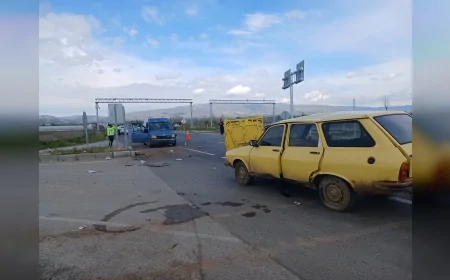 Çorum İskilip yolunda iki araç çarpıştı kazada 4 kişi yaralandı