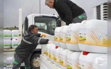 ANKARA BÜYÜKŞEHİR BELEDİYESİNDEN 916 ÜRETİCİYE YÜZDE 50 HİBELİ 177 BİN LİTRE SIVI GÜBRE DESTEĞİ