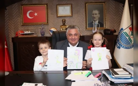 Yalova Belediye Başkanı Mehmet Gürel 23 Nisan’da makam koltuğunu öğrencilere devretti