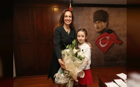 KARŞIYAKA BELEDİYE BAŞKANI YILDIZ ÜNSAL 23 NİSAN’DA MAKAMINI ÖĞRENCİYE DEVRETTİ ÇOCUKLARLA BAYRAM COŞKUSU YAŞANDI