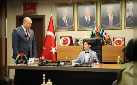 Alaca Belediye Başkanı Şerif Arslan 23 Nisan’da makamını öğrenciye devretti