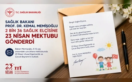 SAĞLIK BAKANI PROF. DR. KEMAL MEMİŞOĞLU 2 BİN 36 SAĞLIK ELÇİSİNE 23 NİSAN MEKTUBU GÖNDERDİ