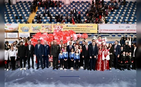 Malatya’da 23 Nisan Kutlamalarında Bayraklar Gökyüzünü Kırmızı Beyaza Boyadı