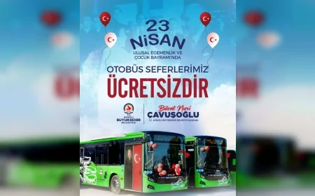 Denizli Büyükşehir Belediyesi 23 Nisan'da Şehir İçi Otobüsleri Ücretsiz Hizmete Açıyor