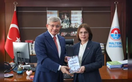 Gelecek Partisi Genel Başkanı Ahmet Davutoğlu Maltepe Belediye Başkanı Esin Köymen’i ziyaret etti