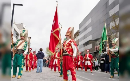 Düzce Belediyesi Mehter Ekibi Cadde Boyunca Yürüyerek Millet Bahçesi’nde Konser Verdi