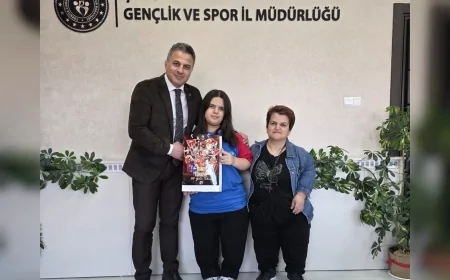 Çorum Gençlik ve Spor İl Müdürü Mustafa Demirkıran Paralimpik Sporcu Ecrin Naz Duacı’yı Ağırladı