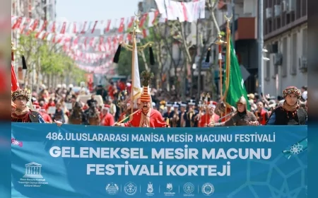 MANİSA’DA 486 YILLIK GELENEK SULTAN CAMİİ’NDEN SAÇILAN 10 TON MESİR MACUNUYLA YAŞATILDI