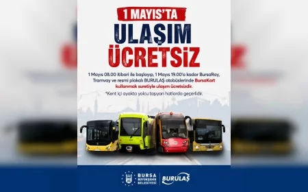 Bursa Büyükşehir Belediyesi 1 Mayıs’ta toplu ulaşımı ücretsiz hale getirdi