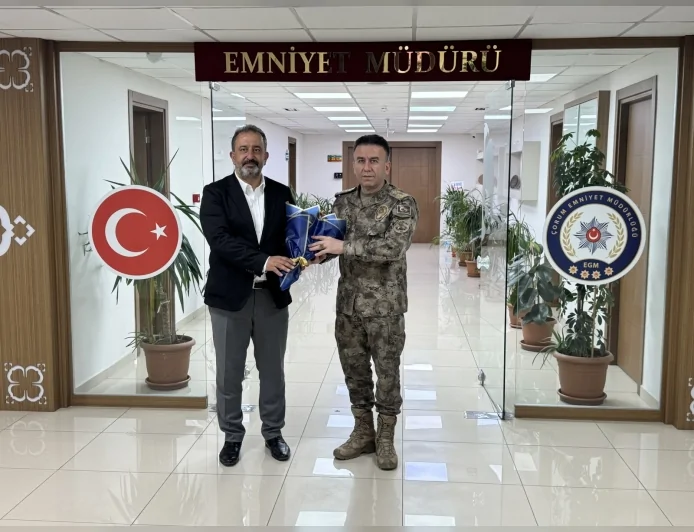 Çorum Belediye Başkan Yardımcısı İsmail Yağbat’tan Polis Haftası’nda Emniyet Müdürlüğü’ne ziyaret