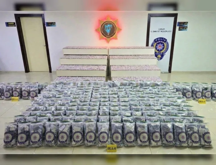 Çorum’da Narkotik Operasyonu ile Çekicide 249 Bin Sentetik Ecza Ele Geçirildi