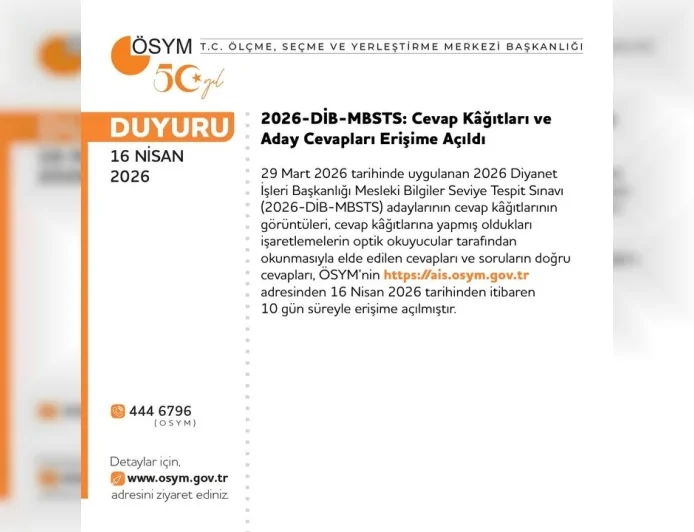 ÖSYM 2026 Sınav Takviminde Kritik Gelişmeler DİB-MBSTS Sonuçları Açıklandı e-YDS ve DUS Belgeleri Erişime Açıldı