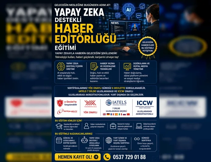 Başak Polat Eğitmenliğinde Yapay Zeka Destekli Haber Editörlüğü Eğitimi Başlıyor