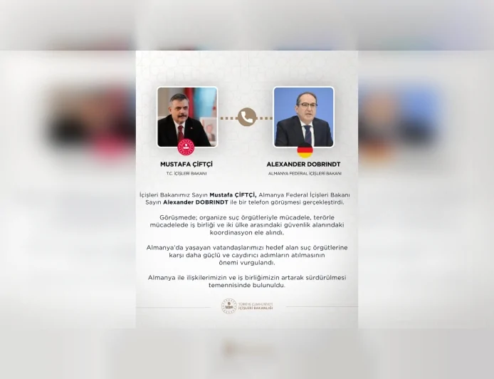 İçişleri Bakanı Mustafa Çiftçi Almanya İçişleri Bakanı Dobrindt ile güvenlik ve terörle mücadeleyi görüştü