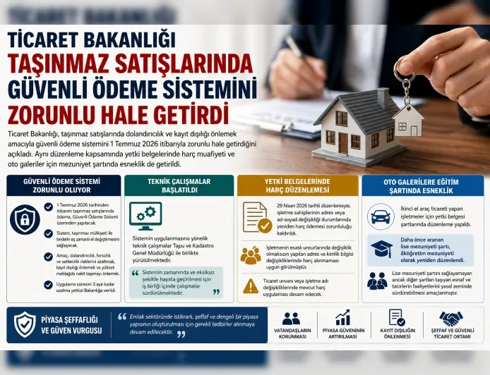 Ticaret Bakanlığı Taşınmaz Satışlarında Güvenli Ödeme Sistemini Zorunlu Hale Getirdi