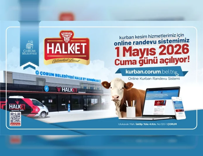 Çorum Belediyesi Halk Et Kombinası Kurban Kesim Randevu Sistemi 1 Mayıs’ta Online Olarak Açılıyor