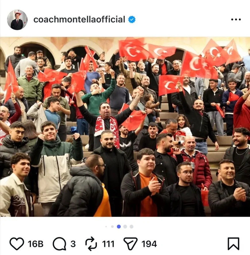 A Milli Takım Teknik Direktörü Vincenzo Montella Nevşehir’deki coşkuyu paylaştı