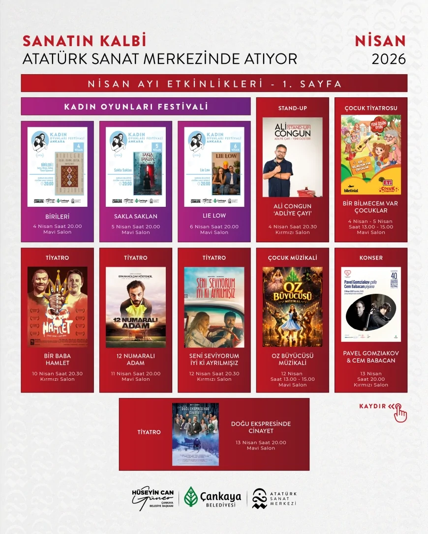Çankaya Belediye Başkanı: “Atatürk Sanat Merkezi Nisan Ayında Sanatın Farklı Renklerini Başkentli Sanatseverlerle Buluşturacak”