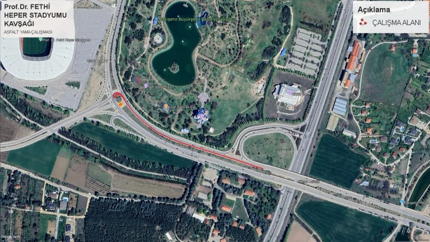 Eskişehir Büyükşehir Belediyesi duyurdu Prof Dr Fethi Heper Stadyumu kavşağı 7 Nisan’da geçici olarak trafiğe kapatılacak