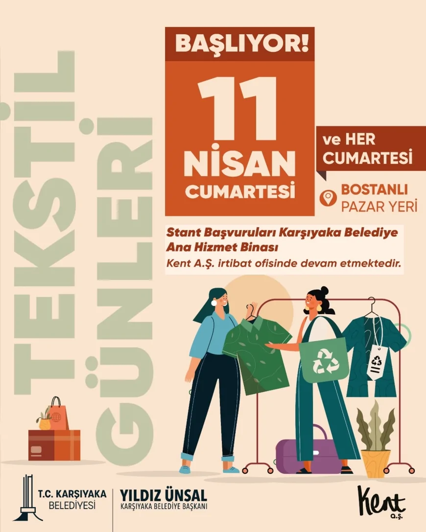 Karşıyaka’da “Tekstil Günleri” Bostanlı Pazar Yeri’nde 11 Nisan’da başlıyor