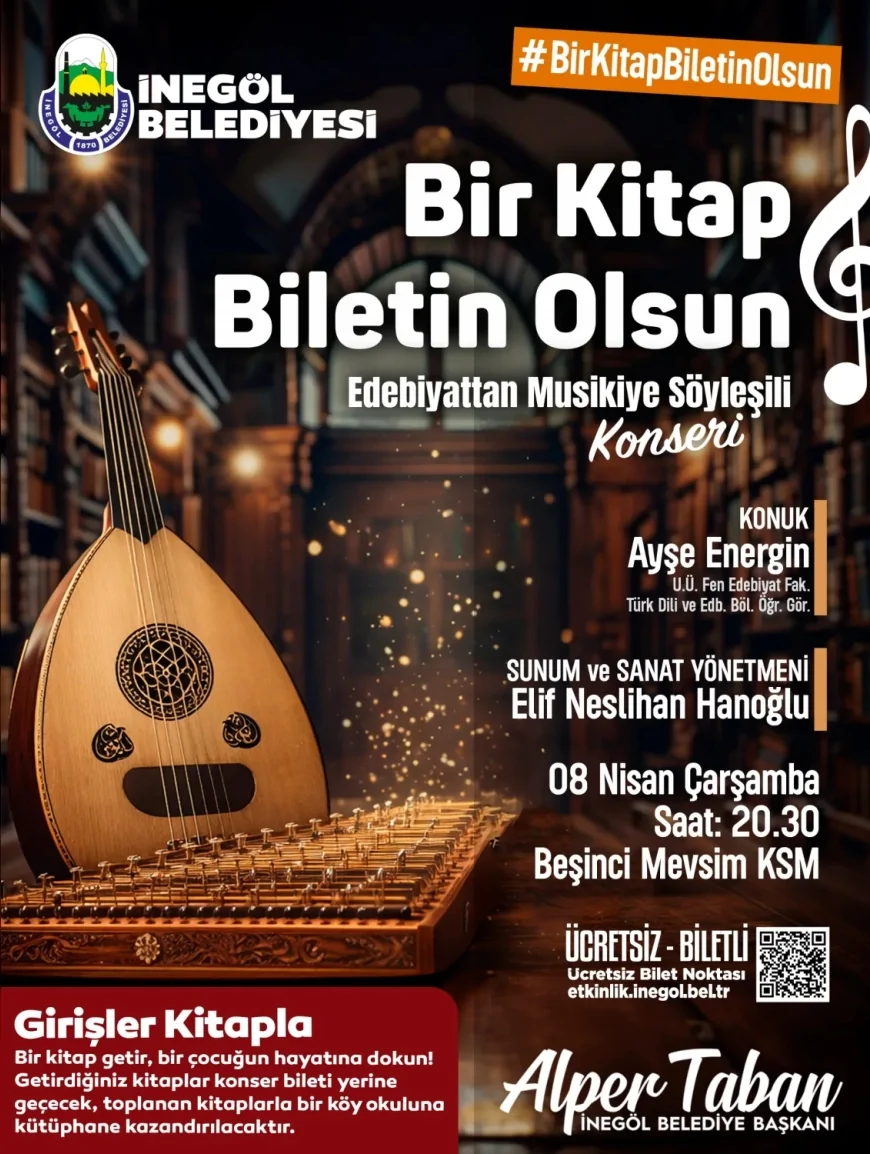 İnegöl Belediyesi Kitap Bağışıyla Kültür Etkinliğini Birleştiriyor