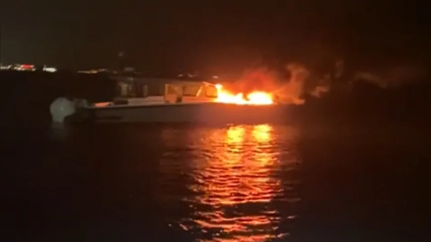 İstanbul Kadıköy Haydarpaşa Açıklarında Teknede Çıkan Yangında 4 Kişi Kurtarıldı