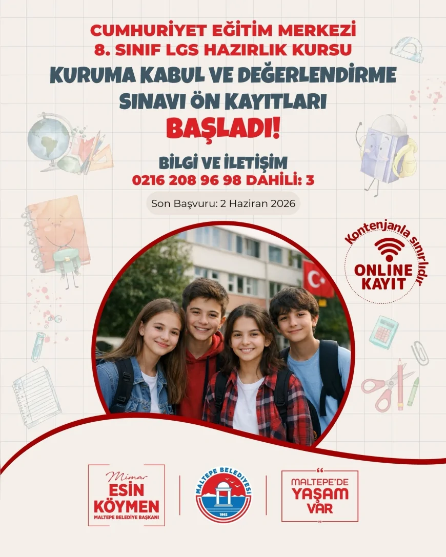 Maltepe Belediyesi Ücretsiz LGS Hazırlık Kursları İçin Başvuruları Başlattı