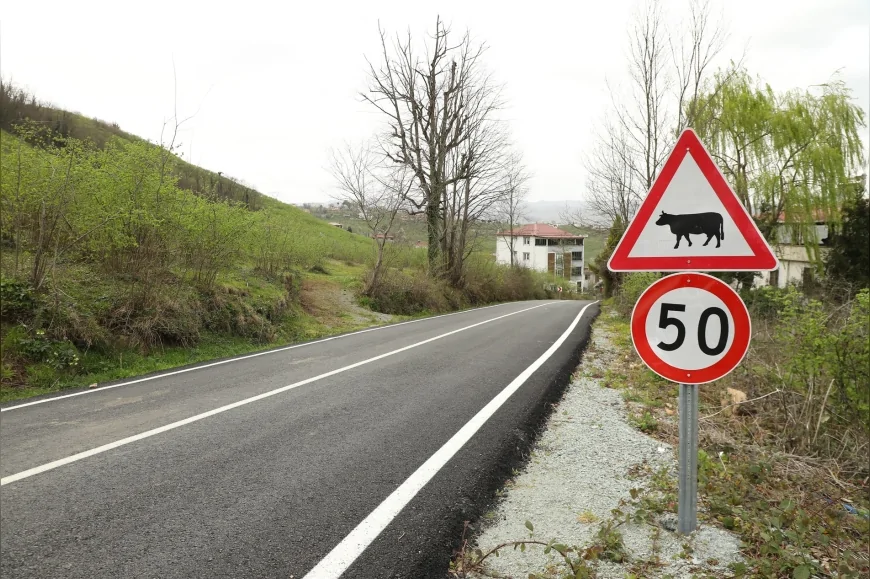 ORDU BÜYÜKŞEHİR BELEDİYESİ TAMAMLANAN YOLLARDA TRAFİK GÜVENLİĞİNİ ARTIRIYOR