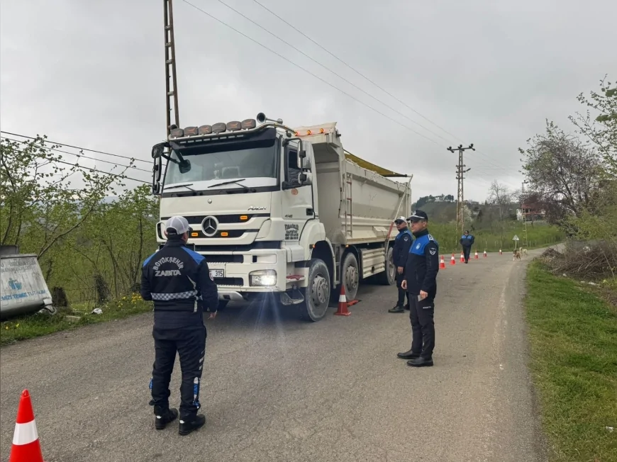 Ordu Büyükşehir Belediyesi ağır tonajlı araçlara yönelik denetimlerini artırdı