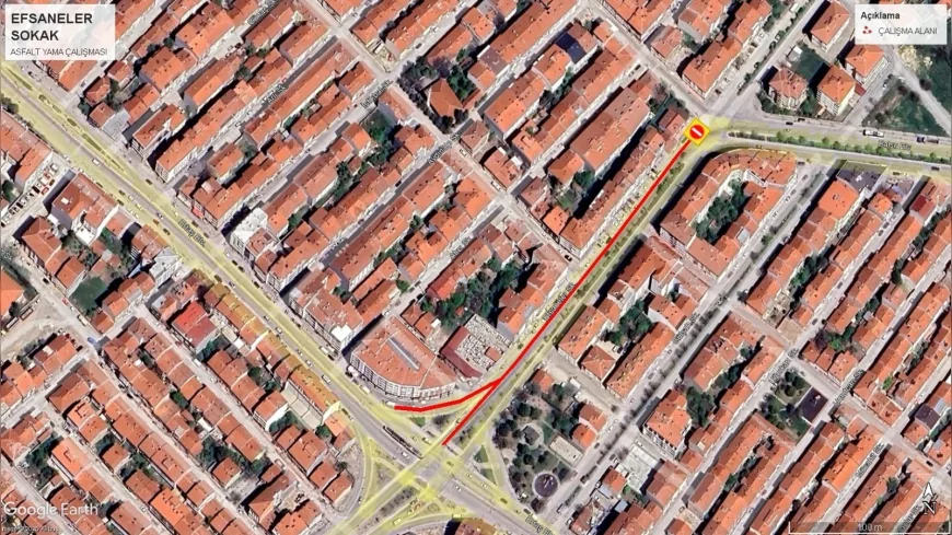 ESKİŞEHİR BÜYÜKŞEHİR BELEDİYESİ EFSANELER SOKAK’TA ASFALT ÇALIŞMASI NEDENİYLE TRAFİK DÜZENLEMESİ YAPACAK