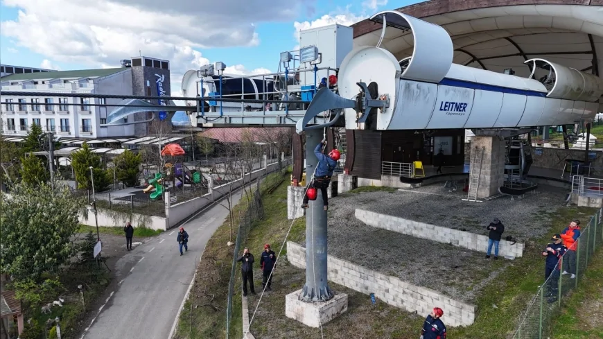 Ordu Boztepe Teleferik Hattında Gerçeğini Aratmayan Kurtarma Tatbikatı Başarıyla Tamamlandı