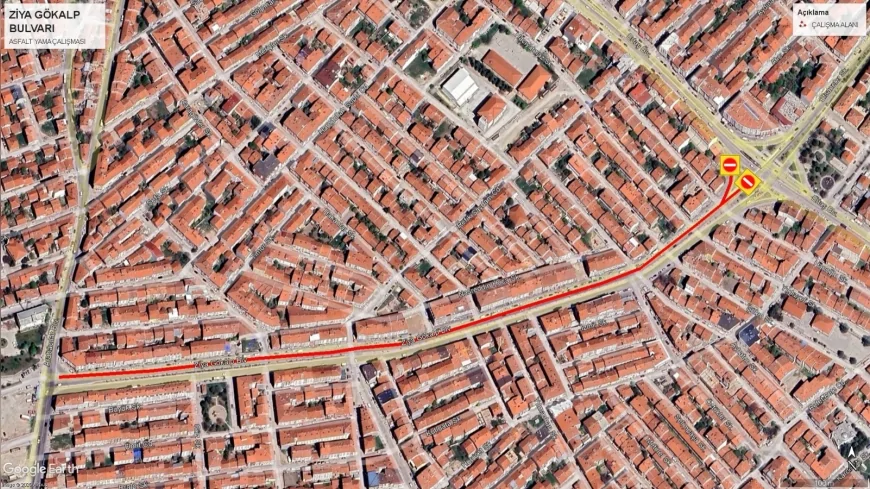 Eskişehir Büyükşehir Belediyesi Ziya Gökalp Caddesi’nde Trafiğe Kapatma Uyarısı Yaptı