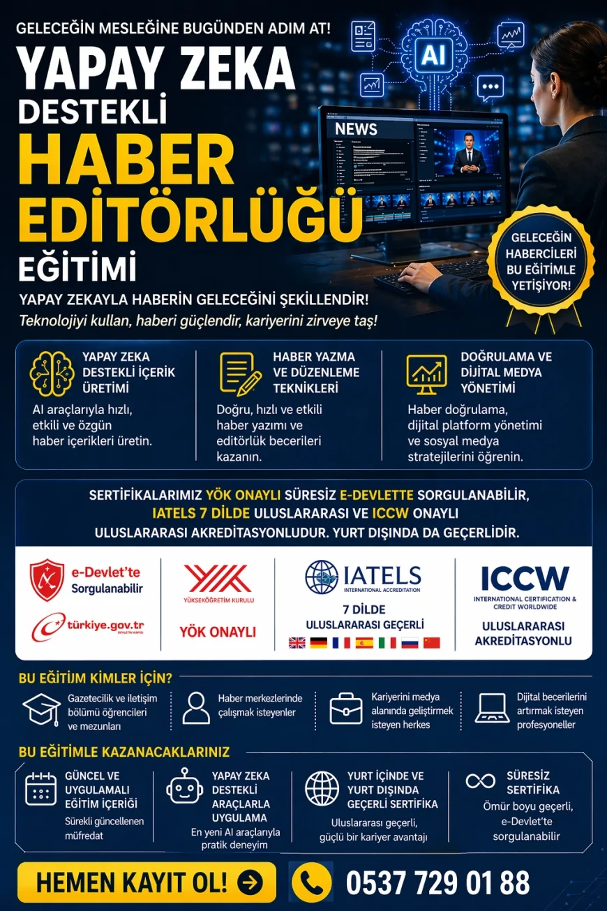 Başak Polat Eğitmenliğinde Yapay Zeka Destekli Haber Editörlüğü Eğitimi Başlıyor