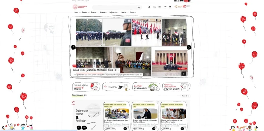 Millî Eğitim Bakanlığı 23 Nisan’a özel internet sitesini çocuklara yönelik tasarımla yeniledi
