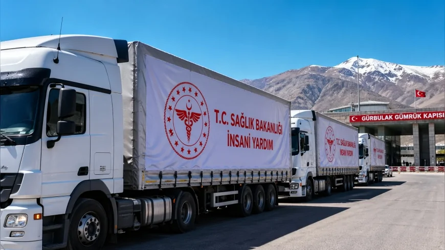 SAĞLIK BAKANLIĞI İRAN’A 6 TIR TIBBİ YARDIM GÖNDERDİ İKİNCİ ETAP SEVKİYAT GÜRBULAK’TAN YOLA ÇIKTI