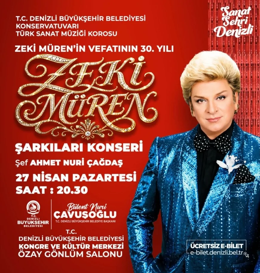 Denizli Büyükşehir Belediyesi Nisan Sonunda Üç Konserle Sanatseverleri Buluşturuyor