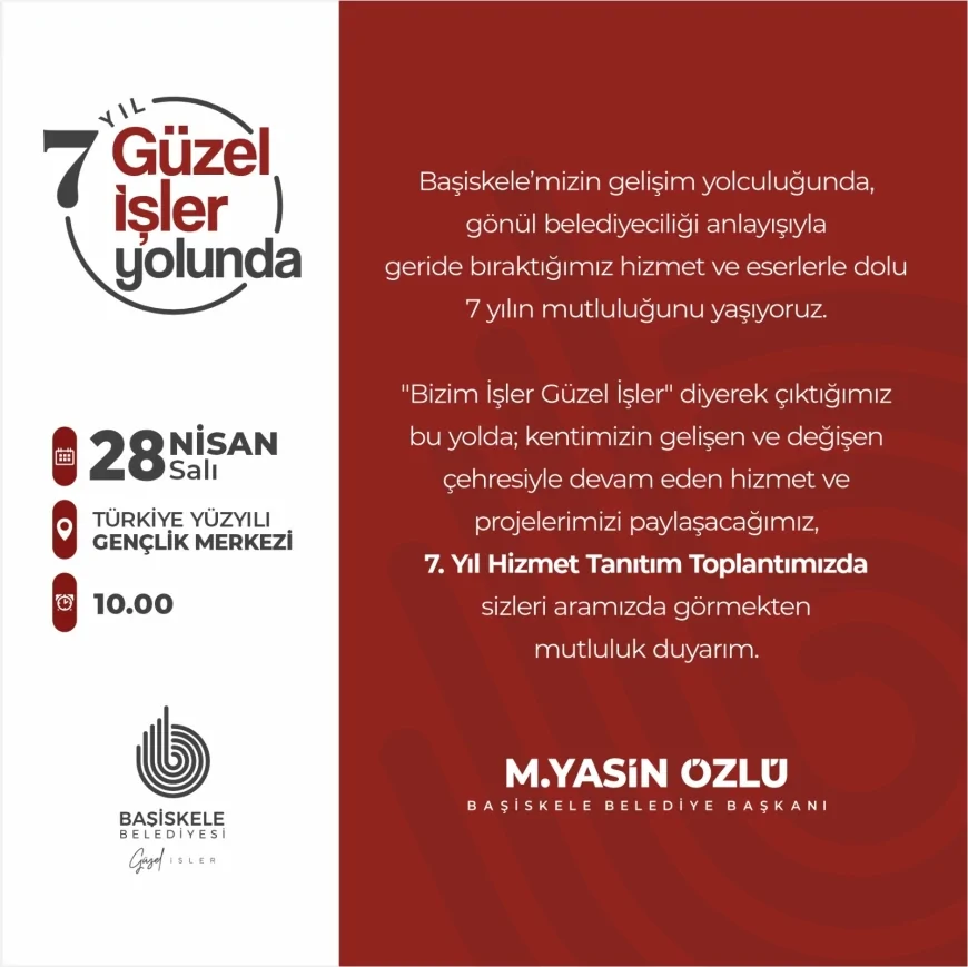 Başiskele Belediyesi “Güzel İşler Yolunda” hizmet tanıtım toplantısı için basın mensuplarını davet etti