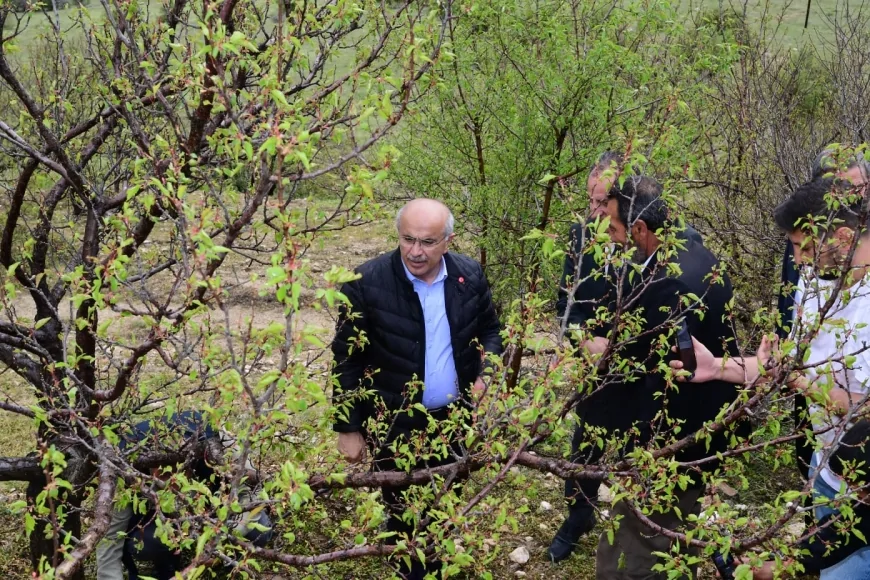 Malatya Büyükşehir Belediye Başkanı Sami Er dolu afetinden etkilenen ilçelerde incelemelerde bulundu