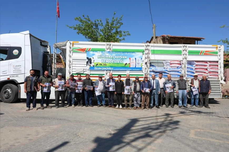 AYDIN BÜYÜKŞEHİR BELEDİYE BAŞKANI ÖZLEM ÇERÇİOĞLU GERMENCİK’TE ÜRETİCİLERE YEM DESTEĞİ SAĞLADI