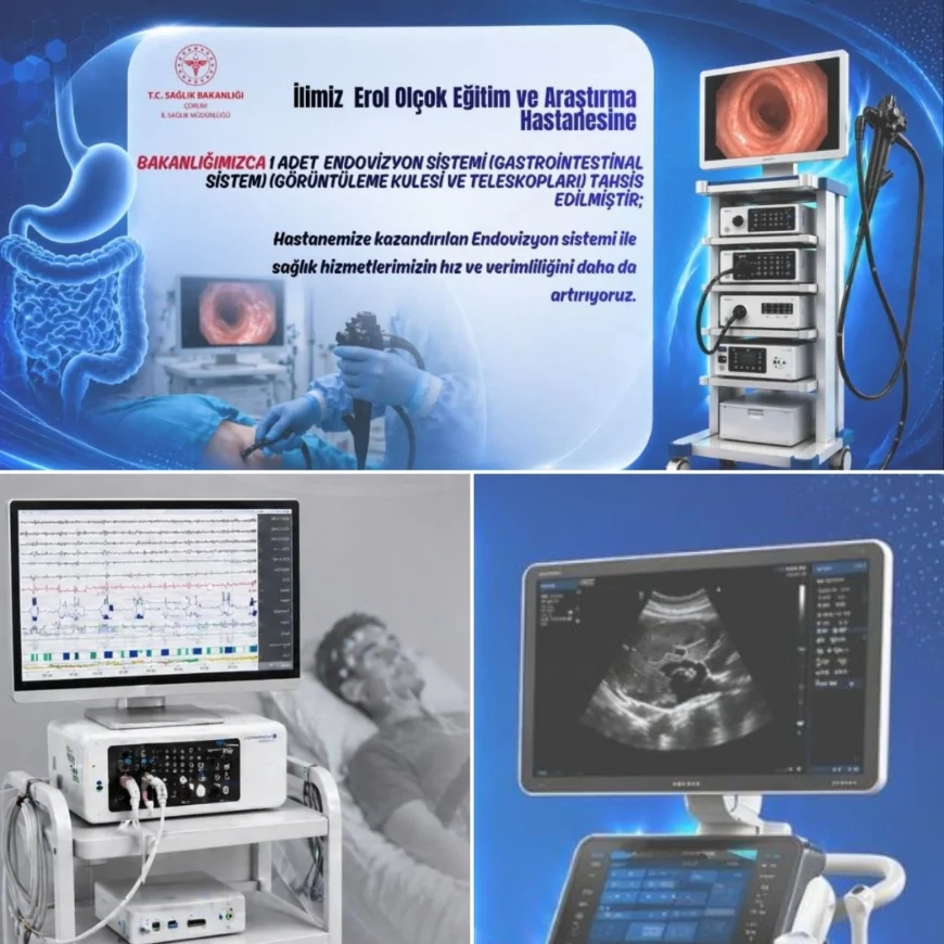 Çorum Erol Olçok Eğitim ve Araştırma Hastanesine USG, Polisomnografi ve Endovizyon Sistemi Tahsis Edildi