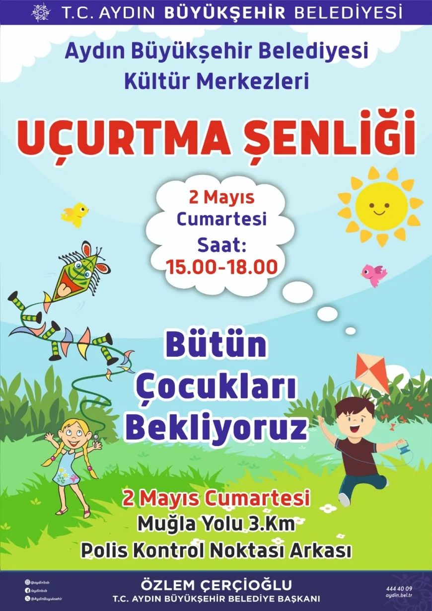 Aydın Büyükşehir Belediye Başkanı Özlem Çerçioğlu: “Tüm çocuklarımızı Uçurtma Şenliği’ne davet ediyorum”