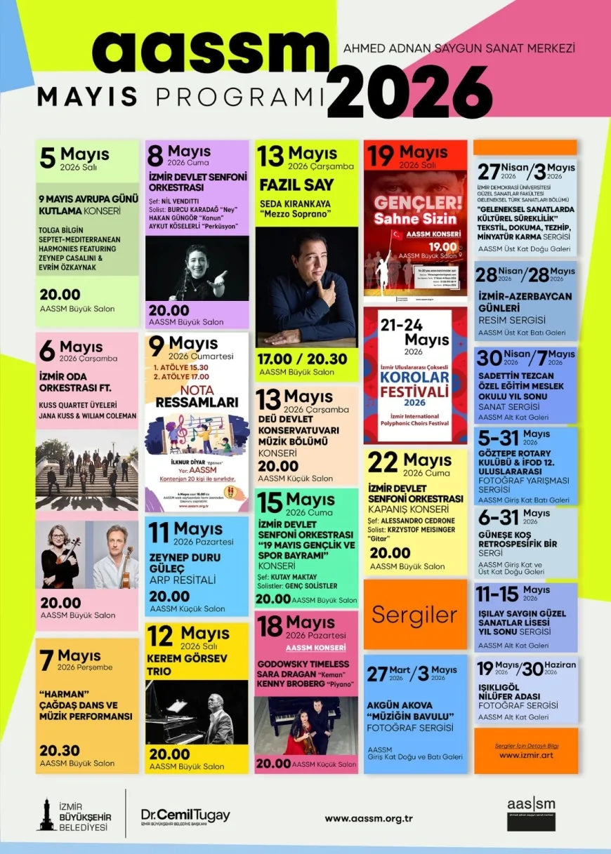 İzmir Büyükşehir Belediyesi AASSM Mayıs Programıyla Sanatın Tüm Dallarını Bir Araya Getiriyor