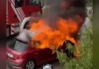 Çorum’da Seyir Halindeki Otomobil Alevlere Teslim Oldu Kullanılamaz Hale Geldi