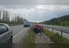 Çorum-Sungurlu kara yolunda orta refüje devrilen otomobilde 5 kişi yaralandı